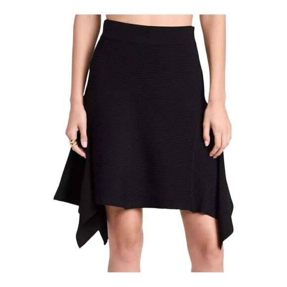 A.L.C. Dalia Black Ribbed Handkerchief Skirt Size Small - Picture 3 of 9